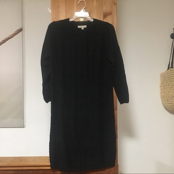 NEW 14/16 sweater  dress - black cableknit - Picture 4 of 6